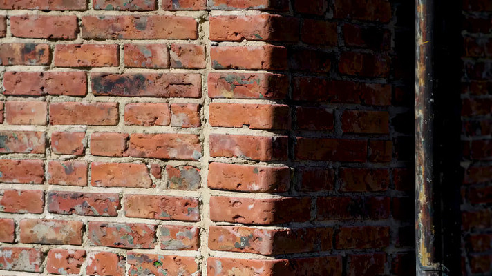 红砖墙面特写