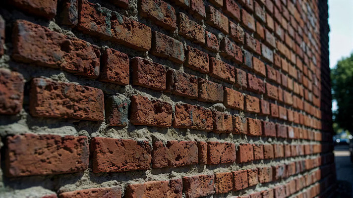 红砖墙特写