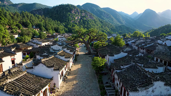 徽派古村落全景俯瞰 徽派古村落全景俯瞰