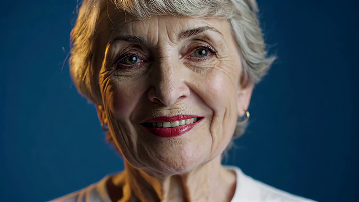 老年女性特写微笑画面 老年女性特写微笑画面