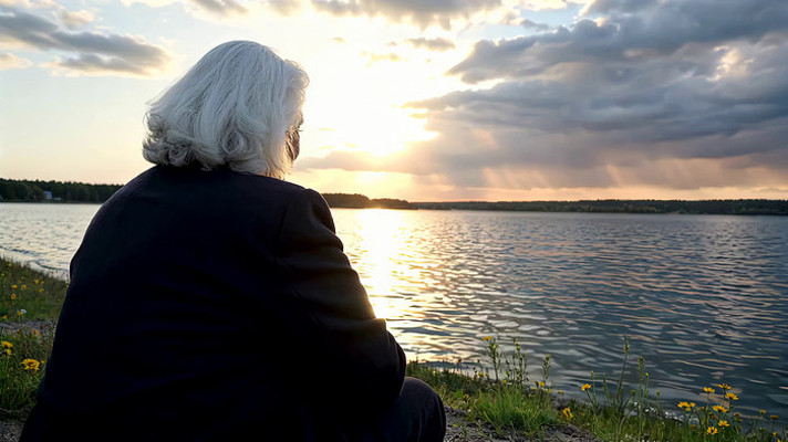 老人湖畔赏日落 老人湖畔赏日落