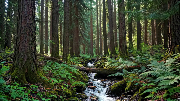 ɭ���е�Ϫ������ľ����