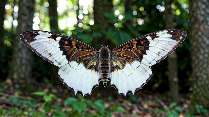 森林中展翅的蝴蝶 森林中展翅的蝴蝶