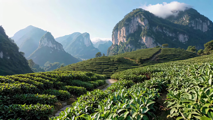 山间茶园自然风光 山间茶园自然风光