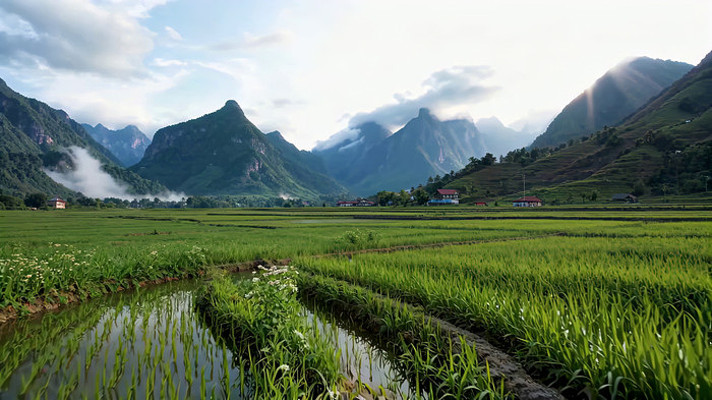 山间稻田田园风光 山间稻田田园风光