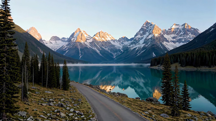 山间湖泊森林自然风光 山间湖泊森林自然风光