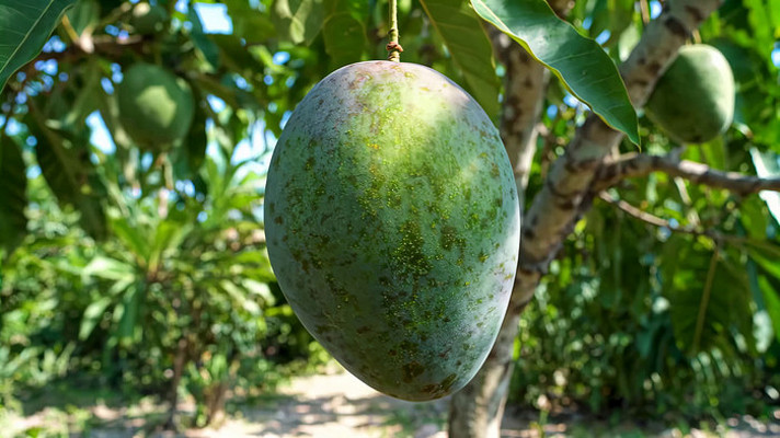 树上成熟的芒果果实