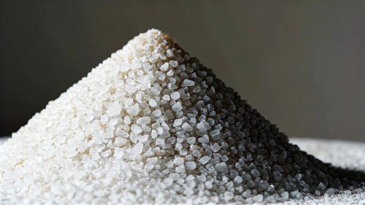 特写堆叠的白色颗粒