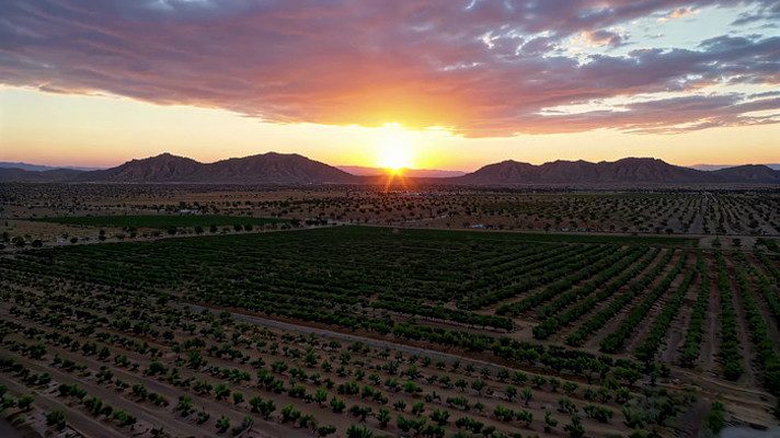 田野日落全景俯瞰 田野日落全景俯瞰