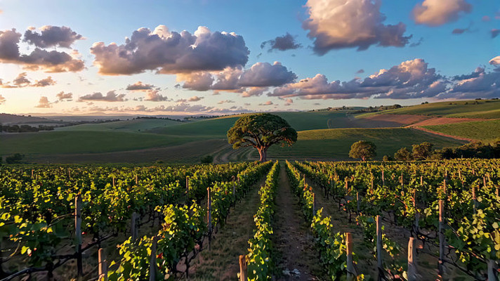 田园葡萄园风光全景 田园葡萄园风光全景
