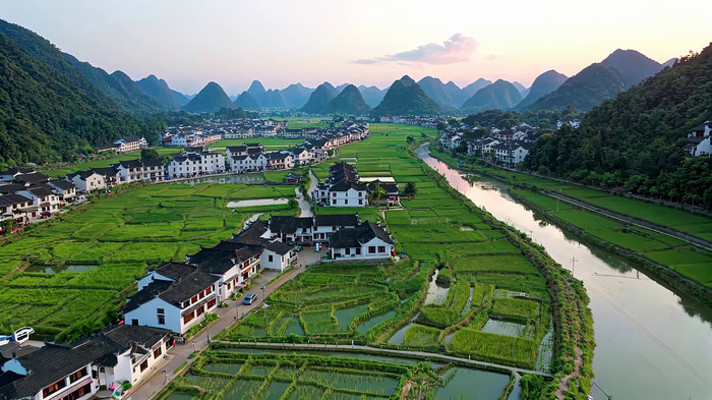 乡村田园风光俯瞰全景 乡村田园风光俯瞰全景