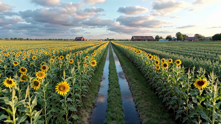 向日葵田野田园风光 向日葵田野田园风光