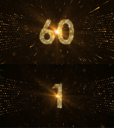 4K金色60秒星光倒计时 4K金色60秒星光倒计时