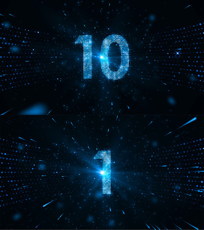 4K蓝色星光10秒倒计时 4K蓝色星光10秒倒计时