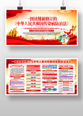 新修订中华人民共和国传染病防治法宣传展板素材