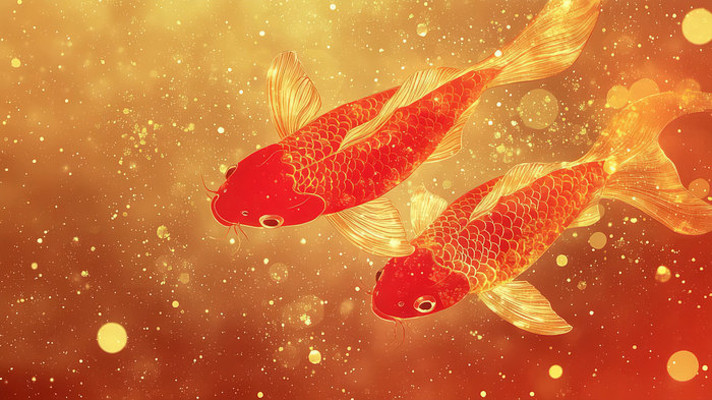 锦鲤游动喜庆祥和背景素材 锦鲤游动喜庆祥和背景素材