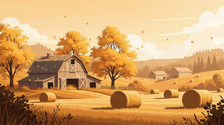 秋日农场丰收景象