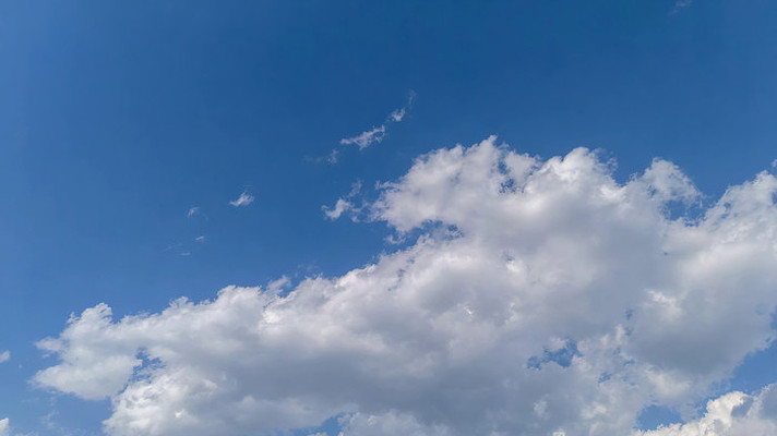 夏天蓝天白云延时