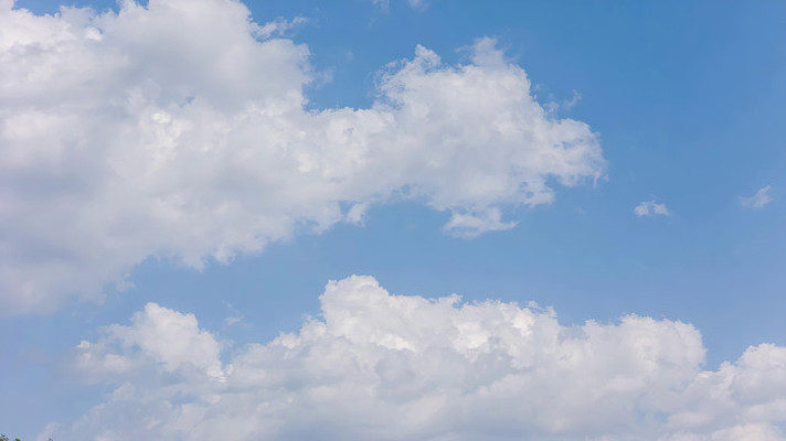夏天蓝天白云延时