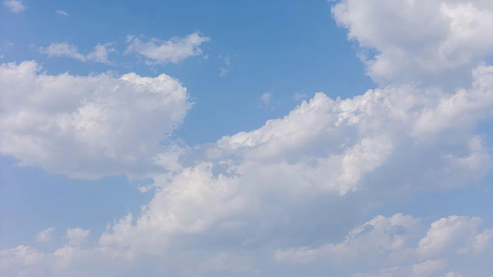 夏天蓝天白云延时