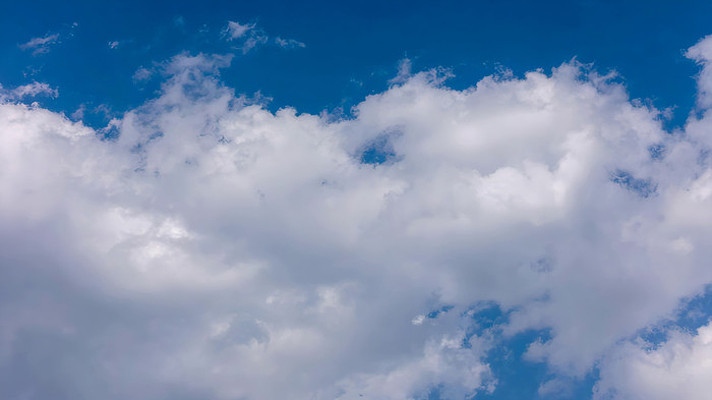 夏天蓝天白云延时