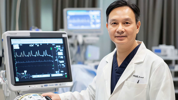 医院医生操作医疗设备画面