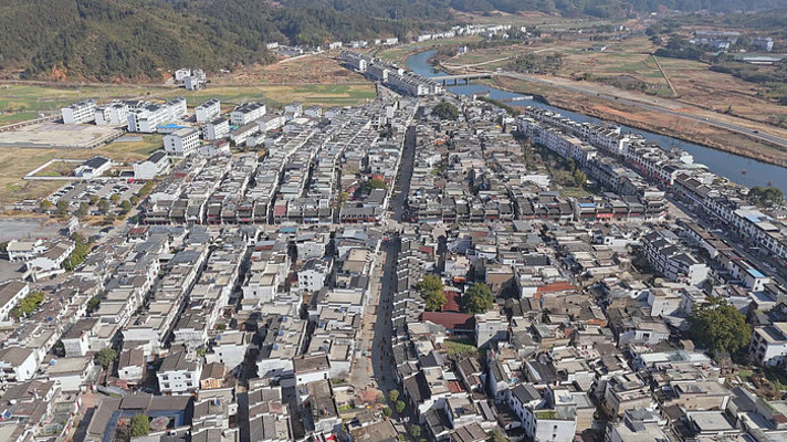 江西婺源江湾景区徽派建筑航拍 江西婺源江湾景区徽派建筑航拍