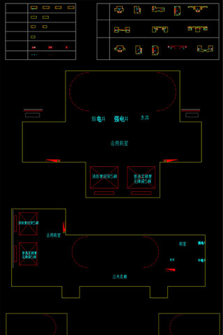 核心筒楼梯电梯消防前室规范CAD图 核心筒楼梯电梯消防前室规范CAD图