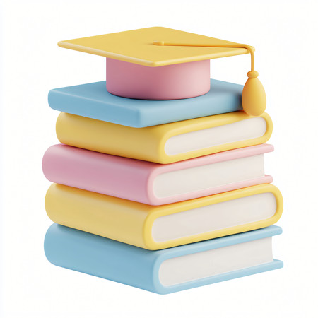 放在书上面的学士帽 放在书上面的学士帽