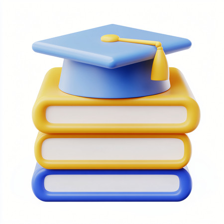 蓝色的学士帽和书本 蓝色的学士帽和书本