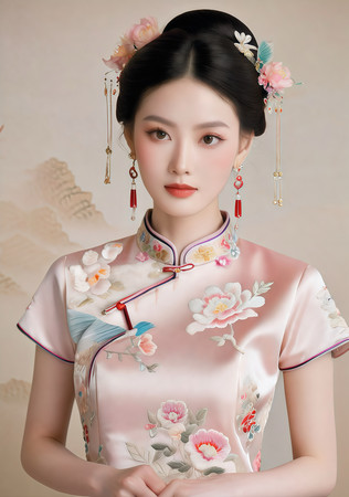 国风旗袍美女人像 国风旗袍美女人像