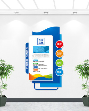 竖版小型立体企业简介文化墙