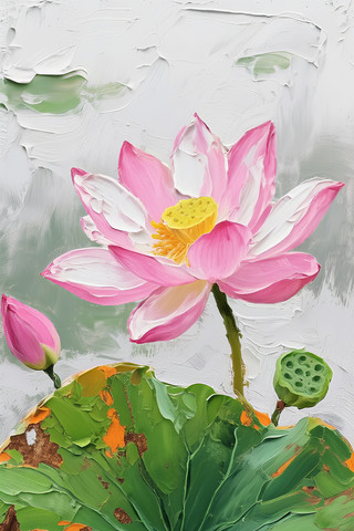 荷花壁画装饰画