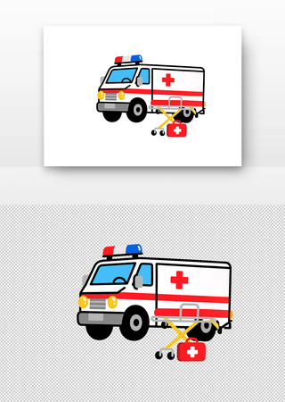 卡通救护车插画 卡通救护车插画
