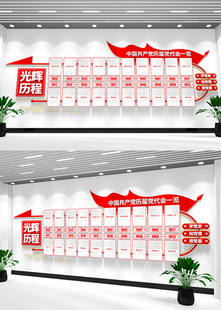 党的光辉历程党建文化墙