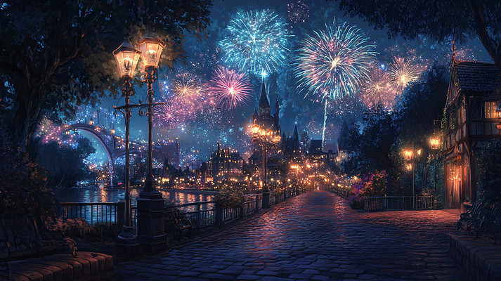 炫彩的烟花背景 炫彩的烟花背景