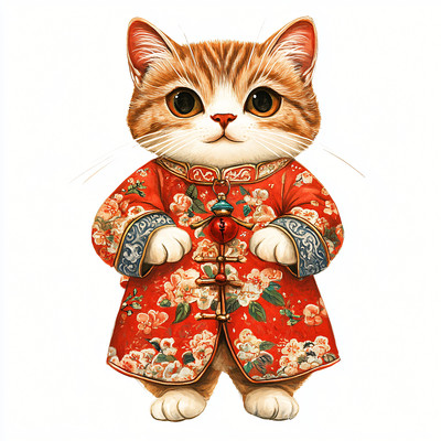 穿着红色衣服的猫咪 穿着红色衣服的猫咪