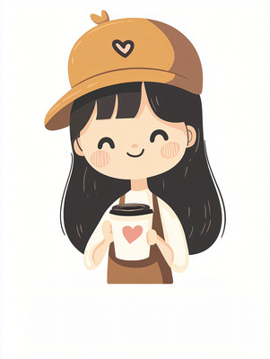 戴着爱心帽子的女孩拿着咖啡 戴着爱心帽子的女孩拿着咖啡