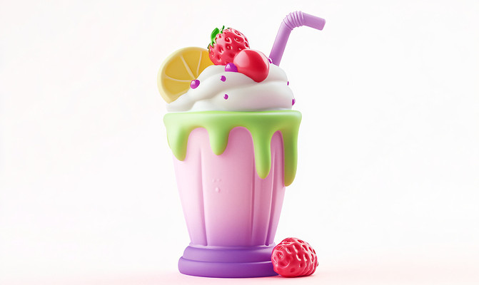 粉色的水果冰淇淋 粉色的水果冰淇淋