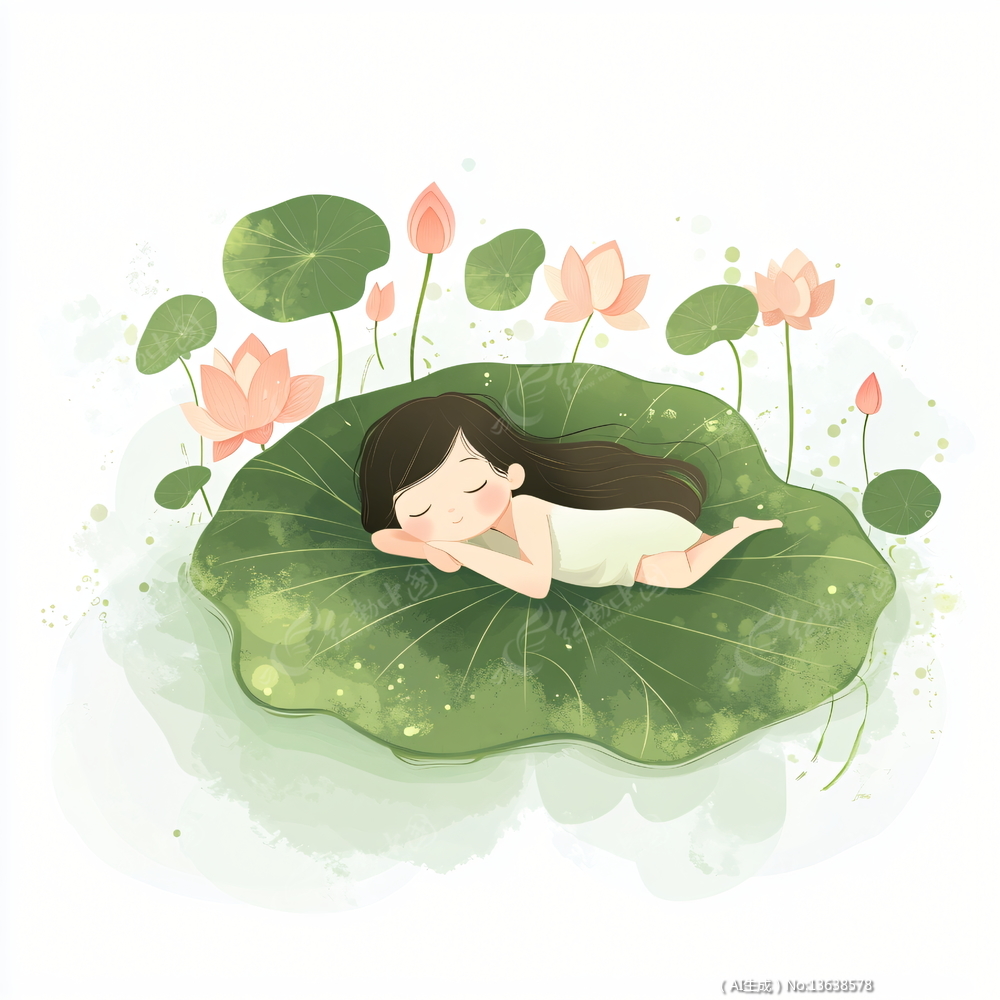 ��Ҷ�ϵĿɰ�Ů�� 