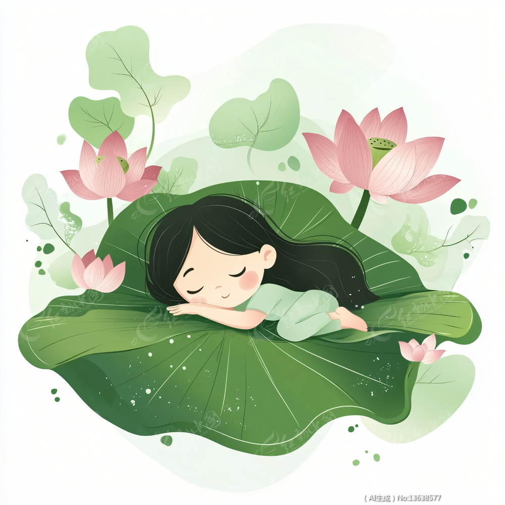 ��ɫ��Ҷ�ϵ�Ů�� 