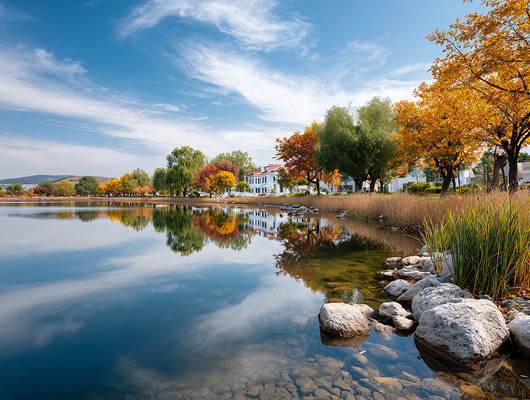 树林和湖风光风景秋季图片 树林和湖风光风景秋季图片