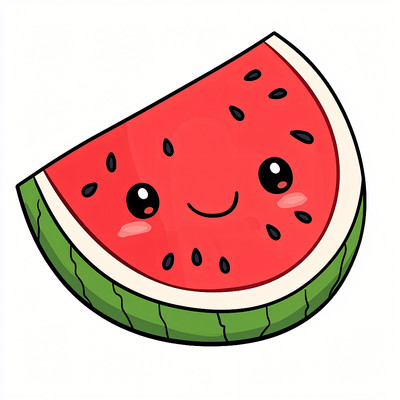 微笑的拟人夏季西瓜 微笑的拟人夏季西瓜
