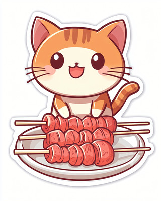 小猫在吃冰糖葫芦 小猫在吃冰糖葫芦