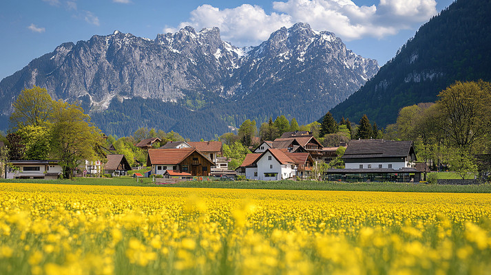 一大片油菜花田 一大片油菜花田