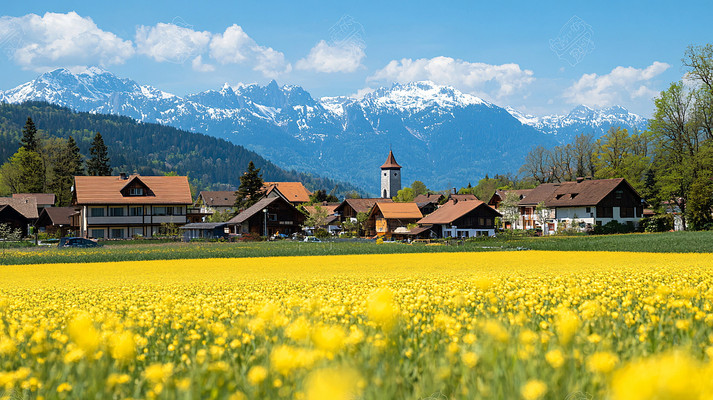 油菜花村庄 油菜花村庄