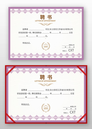 优秀人才聘书设计 优秀人才聘书设计