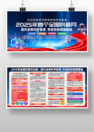 2025年首个全国科普月活动展板设计