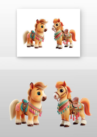 可爱马年卡通元素 可爱马年卡通元素