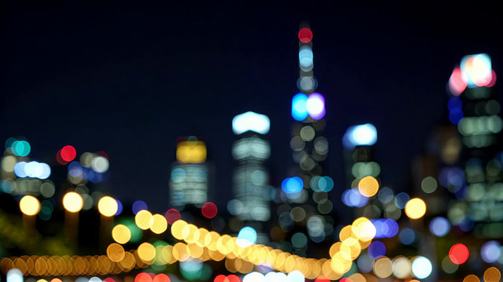 城市夜景光斑模糊画面 城市夜景光斑模糊画面